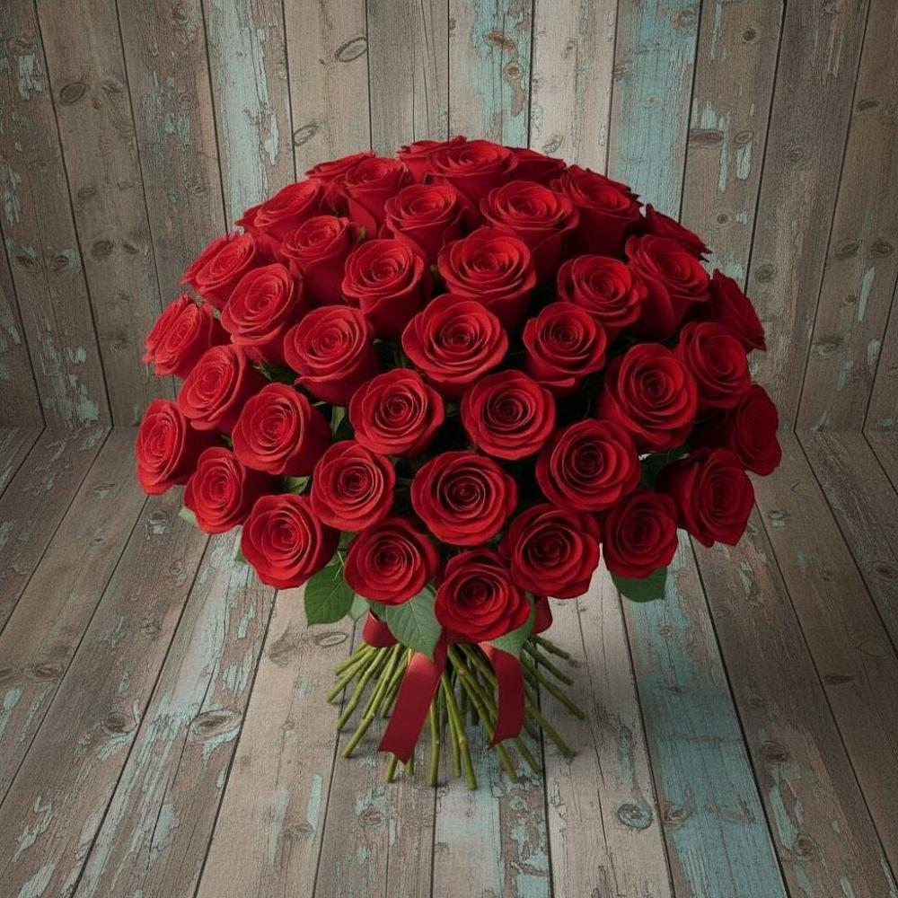 Букет 55 Красных роз Фридом в Щельпино