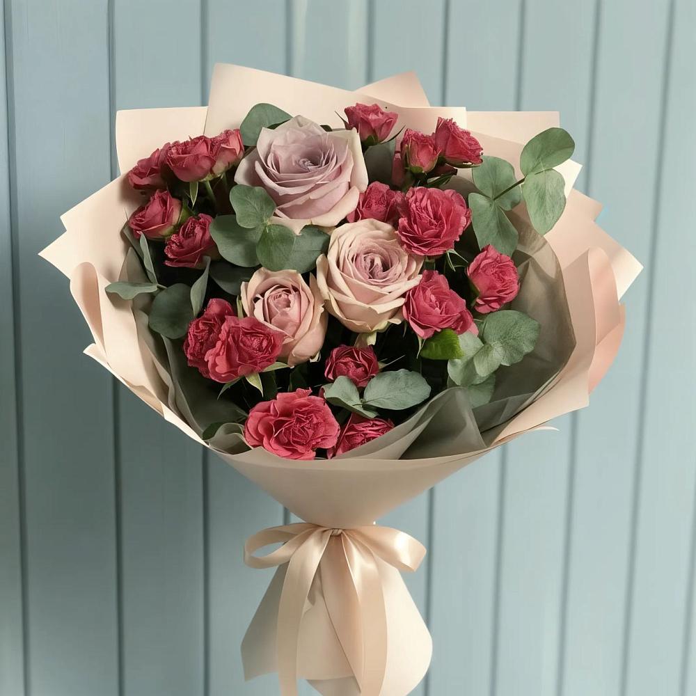 Букет цветов из: Гвоздики и Розы в Щельпино