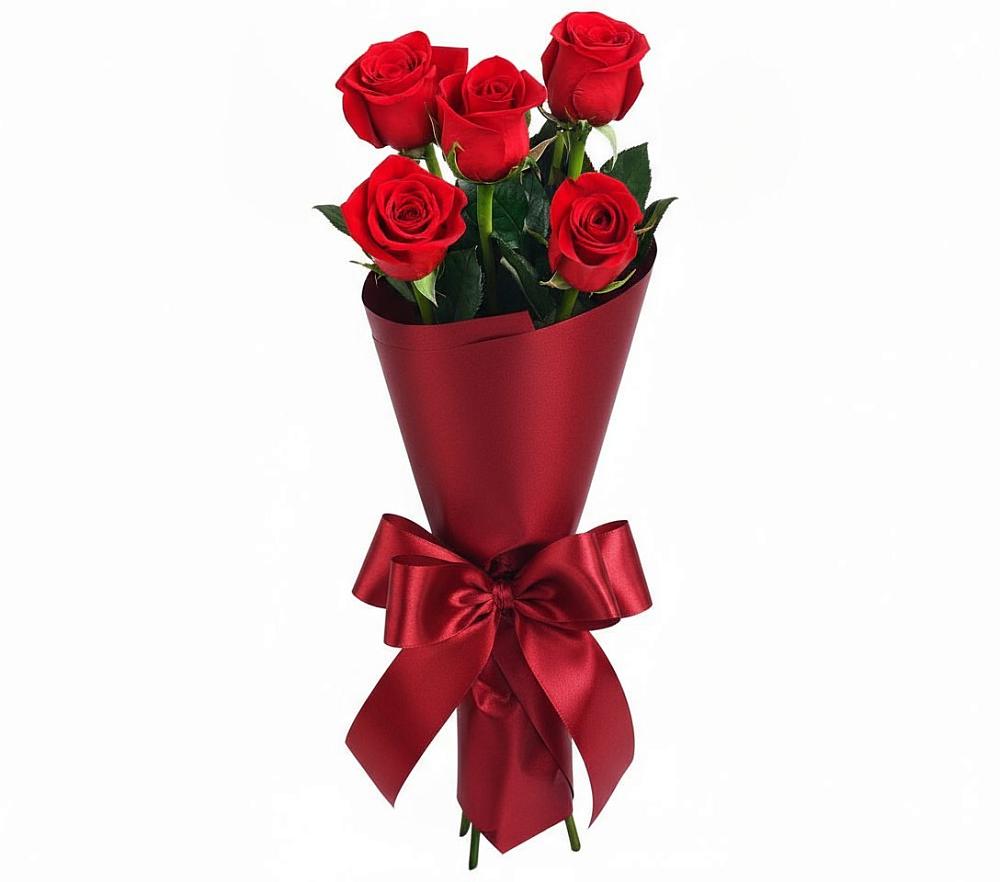 Букет 5 Красных роз Эдлесс Лав в Щельпино