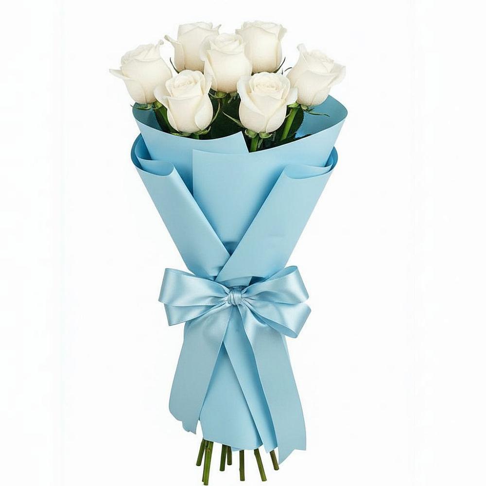 Букет 7 белых роз Проуд в Щельпино