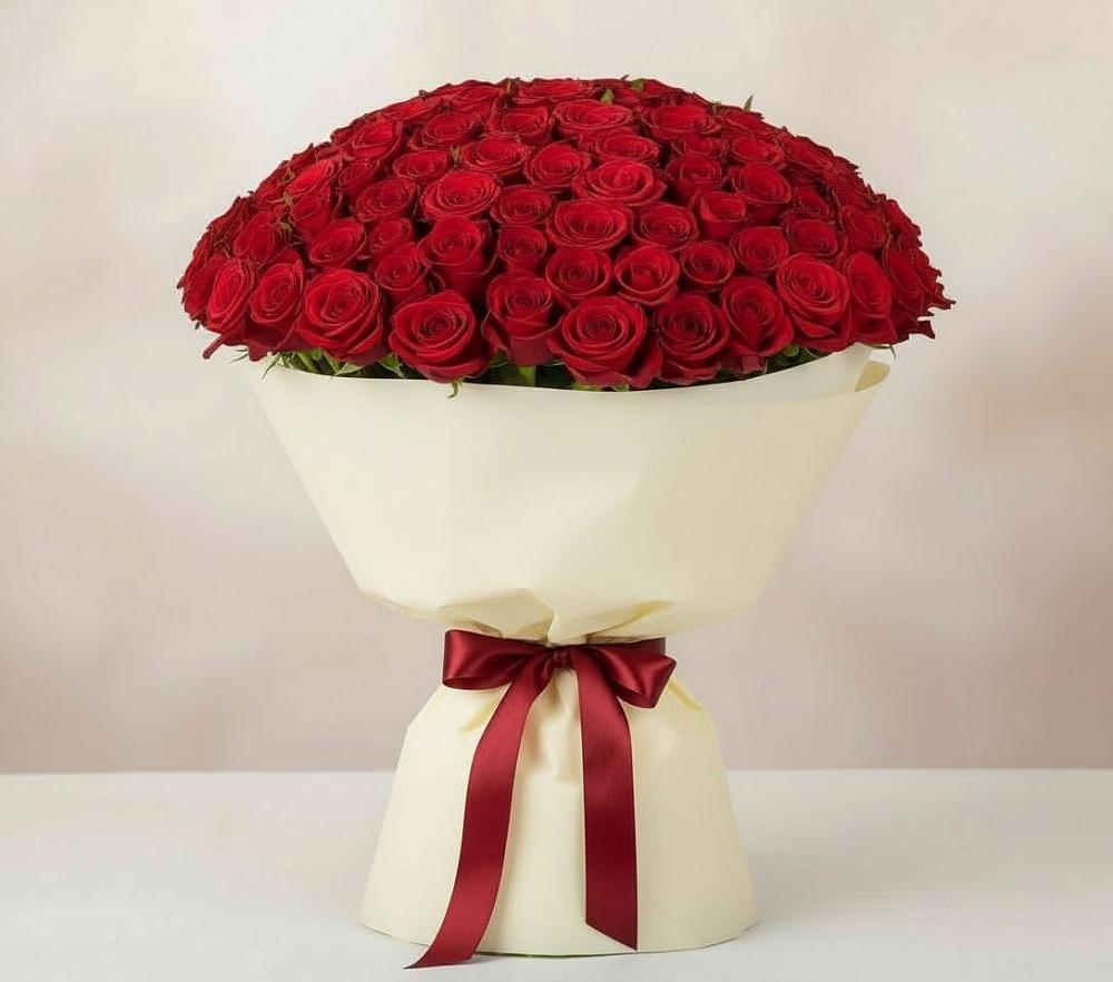 Букет 101 Красная роза Милано в Щельпино