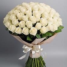 Букет 101 беля роза Белоснежка в Щельпино