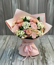 Букет цветов из:  Гвоздики, Розы и Хризантемы в Щельпино