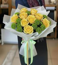 Букет цветов из:  Хризантемы и Розы #REPLACE_PRED# Щельпино