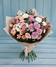 Букет цветов из:  Хризантемы, Розы и Альстромерии #REPLACE_PRED# Щельпино