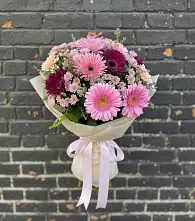 Букет цветов из:  Герберы и Хризантемы в Щельпино