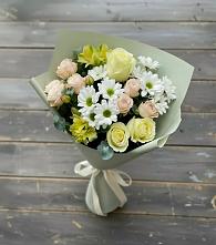 Букет цветов из:  Альстромерии, Розы и Хризантемы в Щельпино