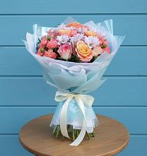 Букет цветов из:  Хризантемы и Розы в Щельпино