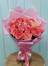 Букет 15 Розовых роз Равель в Щельпино