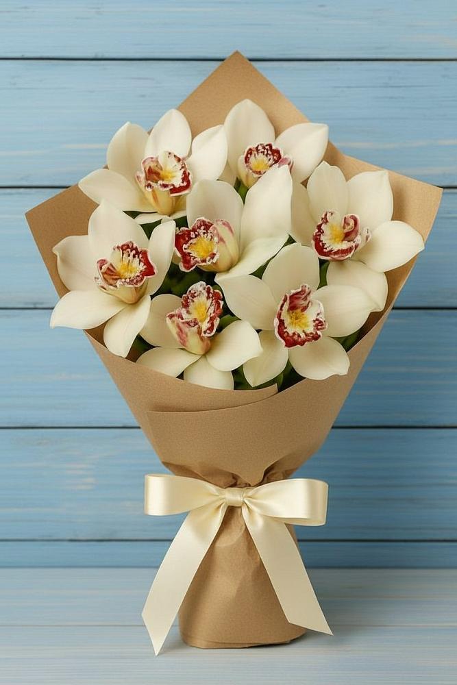 Букет цветов из: Орхидеи и Розы в Щельпино